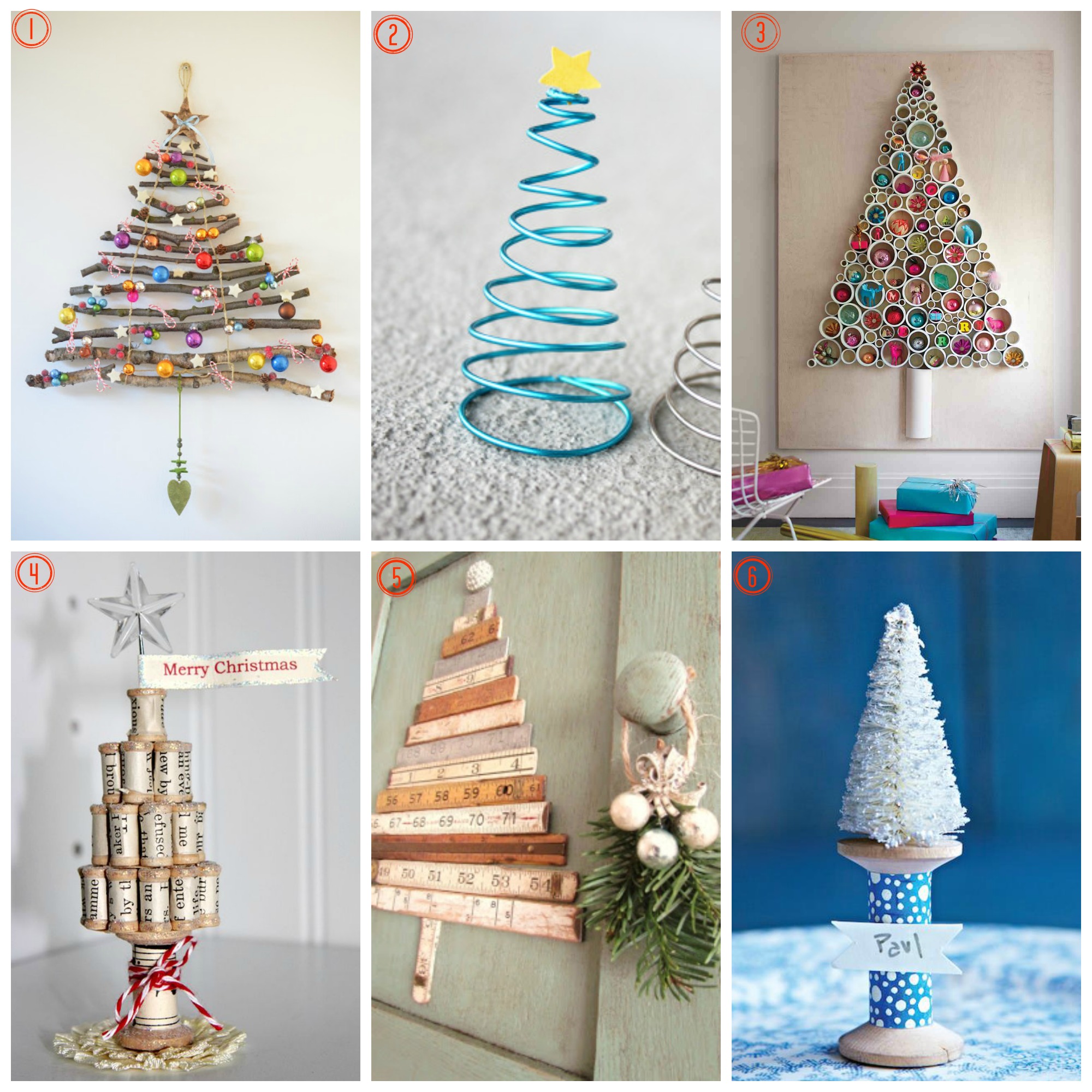Tempo di natale: selezione di 25 alberi di natale creativi Albero di natale con mensole