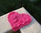 Fuxia pink heart crochet